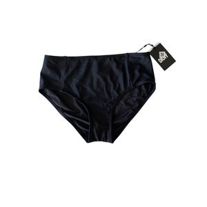 DKNY Black Bikini Bottoms High Rise 4-Way Stretch UPF 50+ Size S NWT $58